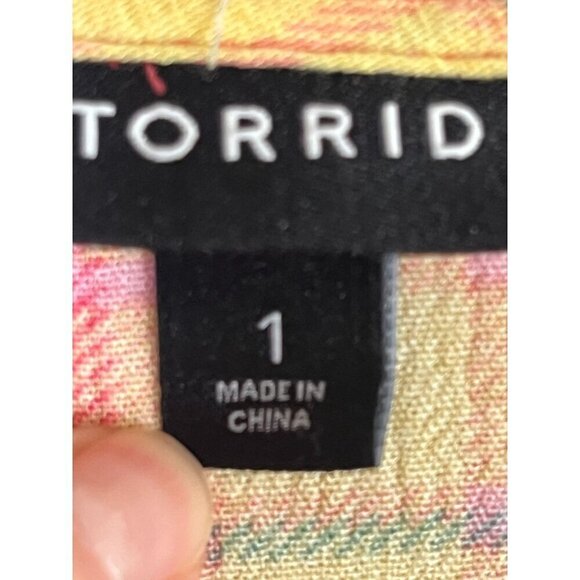 Torrid Top Milkmaid 1X Pink Plaid Smock Checks Preppy Feminine Boho Western - Picture 2 of 12